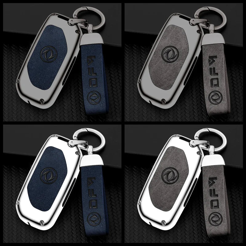 GPRGIT Car Logo Zinc Alloy Leather Car Key Case Cover for DongFeng DFM 370 S560 AX7 AX5 AX4 AX3 MX5 Keychain Styling Accessories