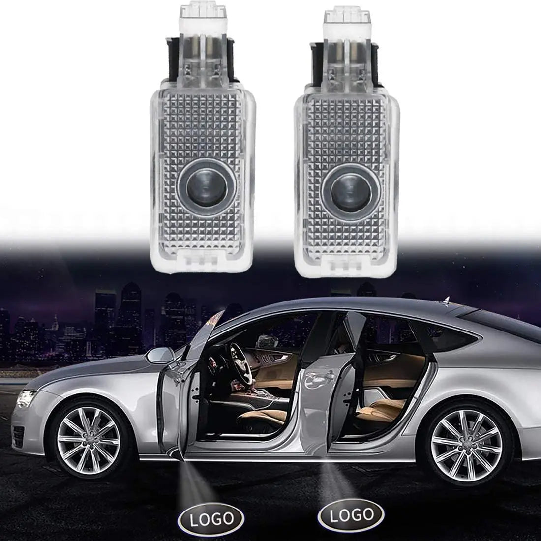 GPRGIT Car LED Logo Ghost Light Door Lights Projector Welcome Accessories Emblem Lamp for Acura MDX