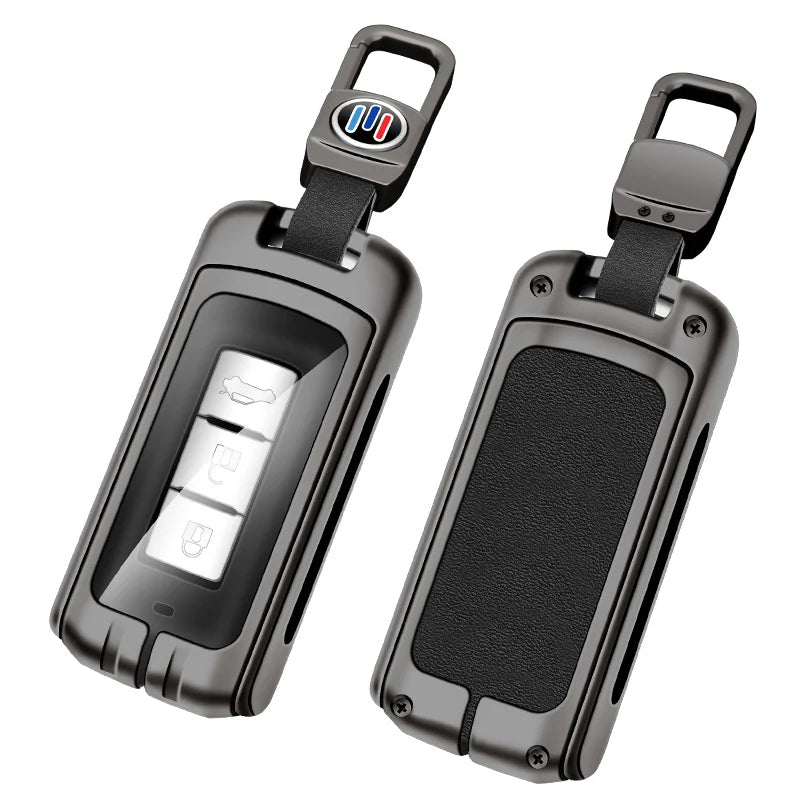 GPRGIT Zinc Alloy Leather Car Remote Key Case Cover Shell for Mitsubishi Xpander Outlander ASX Pajero Eclipse Cross Montero