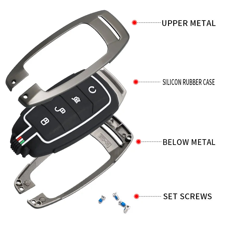 GPRGIT Metal Car Remote Key Cover Case Holder Fob for BYD Tang Han DM Yuan EV Qin Song Plus Dmi ATTO 3 D1 EA1 Protector Accessories