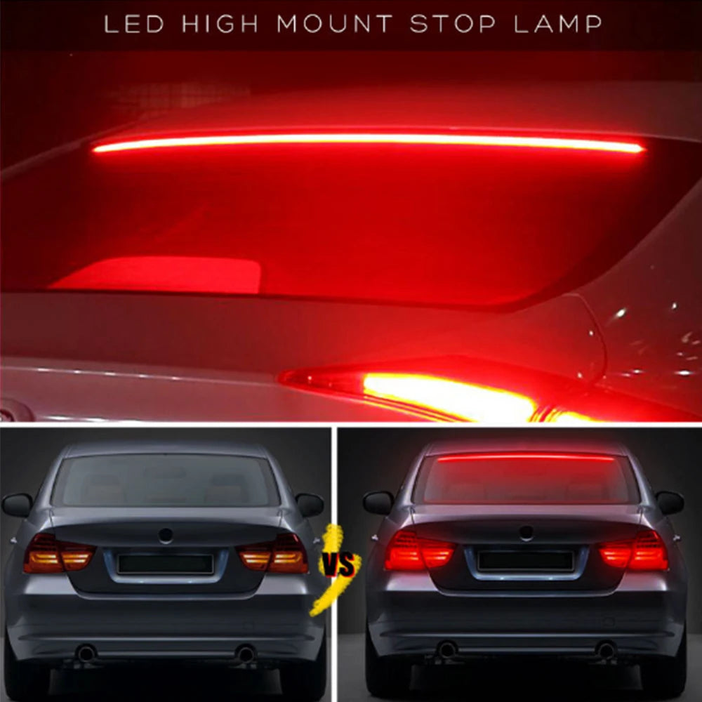 GPRGIT Car High Mount Brake Lights LED Tail Warning Strip Light - Rear Window - 12V, 6W, Red, Surface Mount, PC+LED
