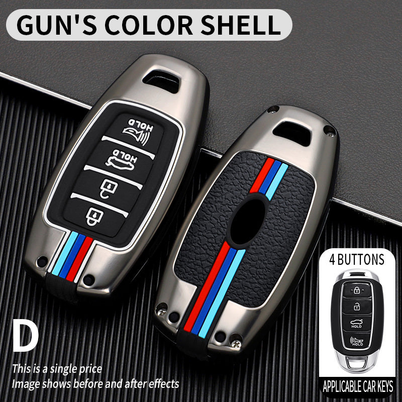 GPRGIT Zinc Alloy Car Key Case Cover Holder for Hyundai KONA KAUAI Solaris Azera Elantra Grandeur IG Accent Santa Fe