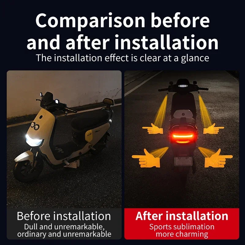 GPRGIT Motorcycle Projection LED Turn Signal Floor Light Gesture Light 12V