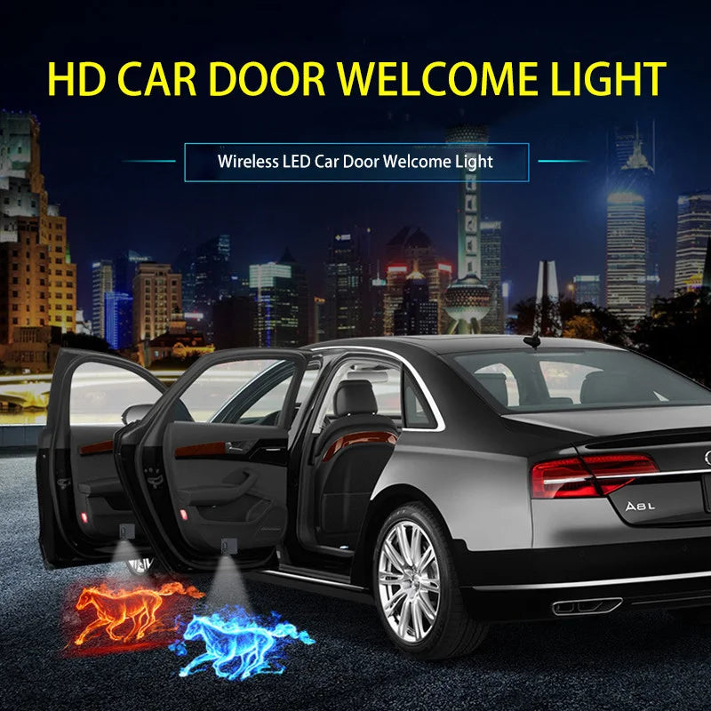 GPRGIT Wireless Car Logo Welcome Light LED Car Door Light 4.5V Battery Powered