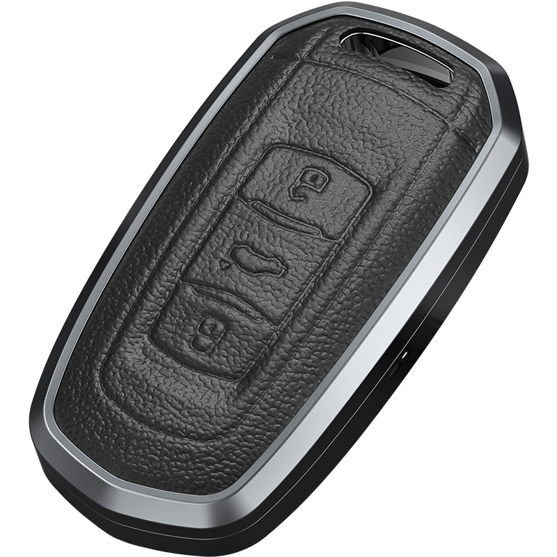 GPRGIT Aluminum Alloy+Leather Car Key Cover Case for Geely Emgrand EC7 EC718 EC715 Global Hawk GX7