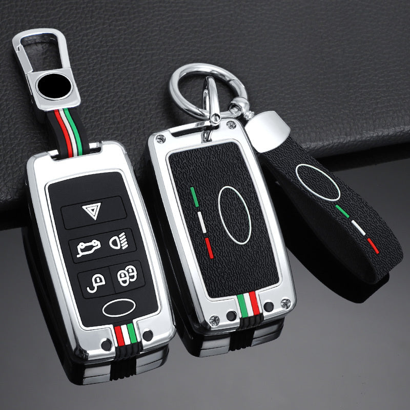GPRGIT Zinc Alloy Car Key Case Cover Shell for Land Rover Range Rover Sport Discovery 3 4 Elander 2 Evoque 5 Buttons