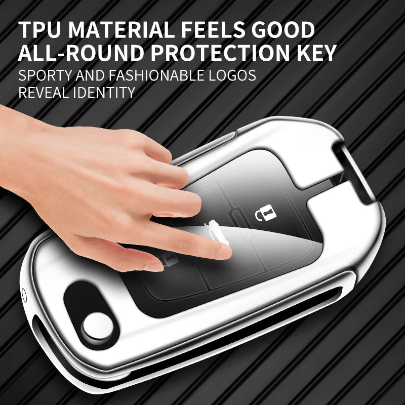 GPRGIT Folding Zinc Alloy Leather Key Case Holder Cover for MG GT 350 MG6 MG3 MG7 MG5 MG 5 6 7