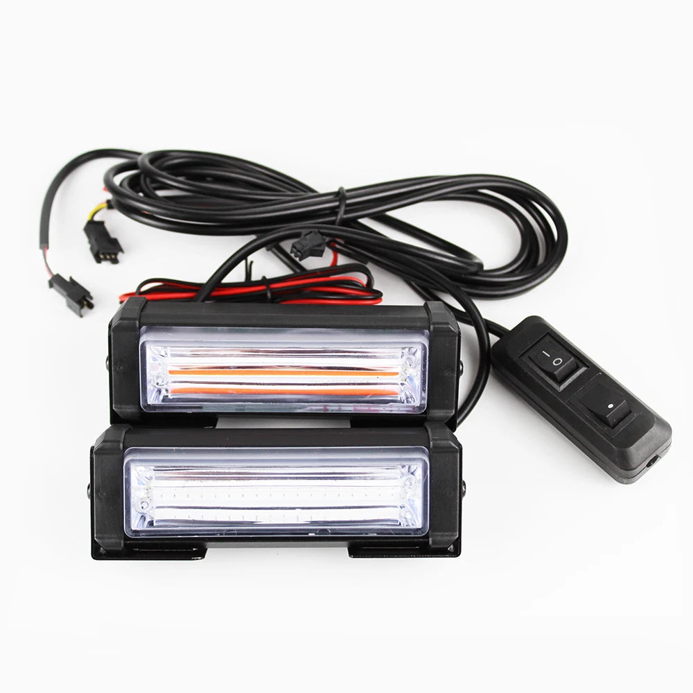 GPRGIT 2-in-1 COB LED Strobe Warning Light 20W 12V-24V IP65 for Truck Grille Universal