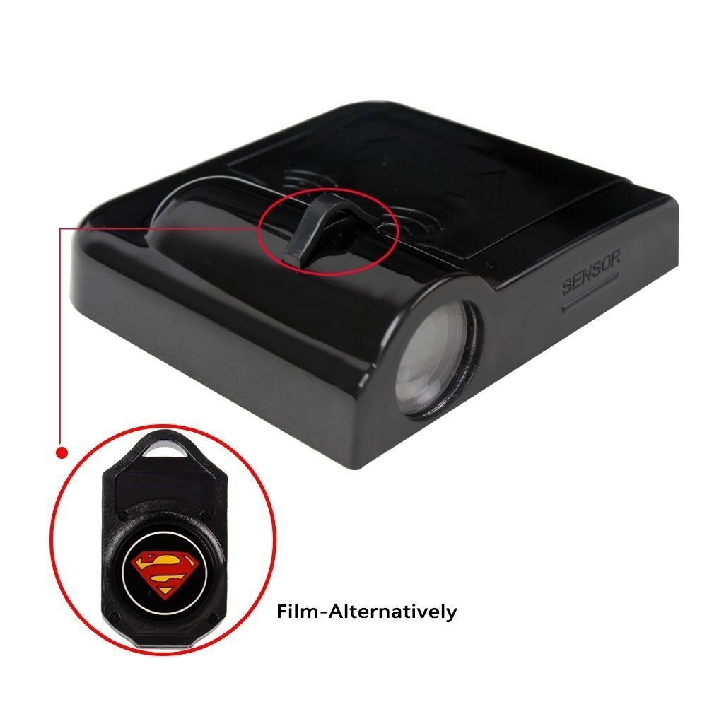 GPRGIT LED Door Wireless Welcome Lamp Projection Laser Light, Ground Shadow Logo Atmosphere Light, 12V 18W