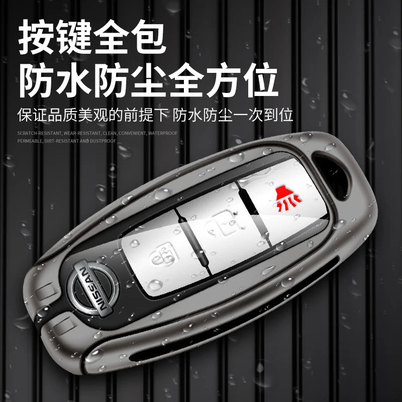 GPRGIT Zinc Alloy Leather Car Logo Key Case Cover for Nissan Qashqai J10 J11 X-Trail T31 T32 Kicks Tiida Pathfinder Murano Note Juke