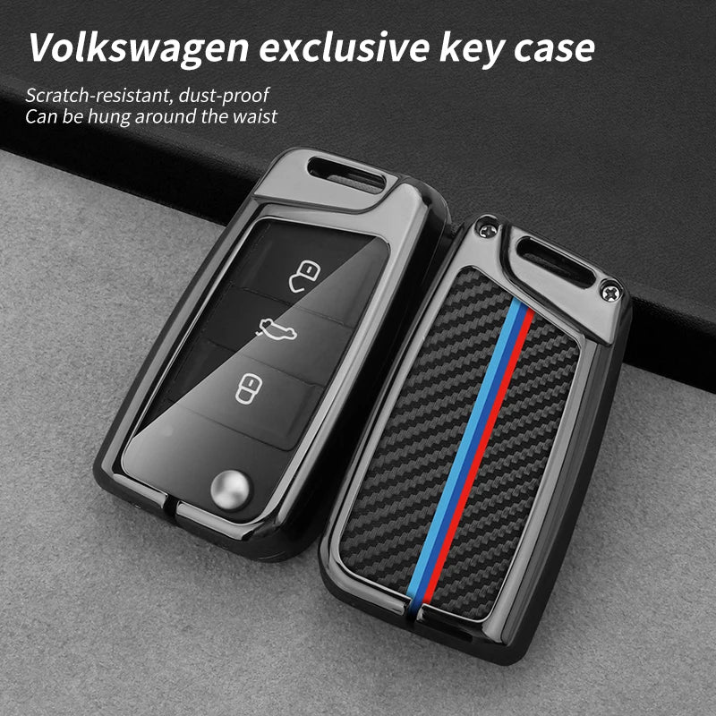 GPRGIT Car Logo Key Case for VW Golf 7 Bora Jetta Passat GTI Skoda Octavia A7 Polo 5 Tiguan B5 B6 B7 EOS Scirocco Jetta MK6