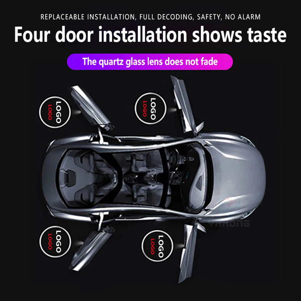 GPRGIT LED Glass Non-Fading Projection Door Light for Audi A5 C5 12V