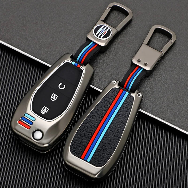 GPRGIT 3 Button Flip Remote Car Key Case for Chevrolet Spark Equinox Cruze Trax Malibu Verano Traverse 2016-2018 Metal Car Accessories