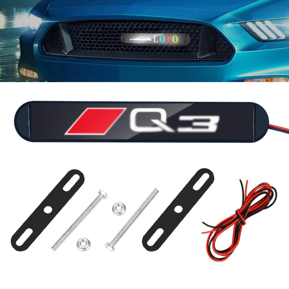 GPRGIT LED Front Grille Sign Badge Illuminated Emblem for Audi A8 Q1 Q2 Q3 Q4 Q5 1W 12V