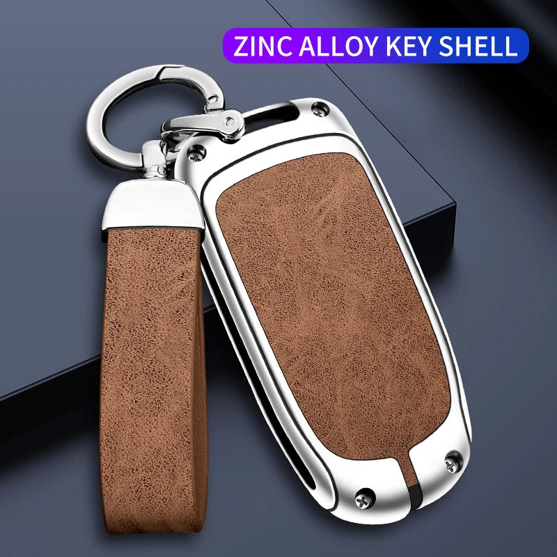 GPRGIT Zinc Alloy Car Key Case for Dodge RT Challenger Charger Journey RAM Remote Control Protector for DODGE R/T Logo Car Key Cover