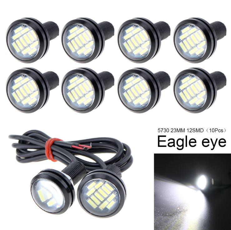 GPRGIT Car LED Eagle Eye DRL Daytime Running Lights LED 12V Waterproof Car LED Light 9W 18Mm 23Mm