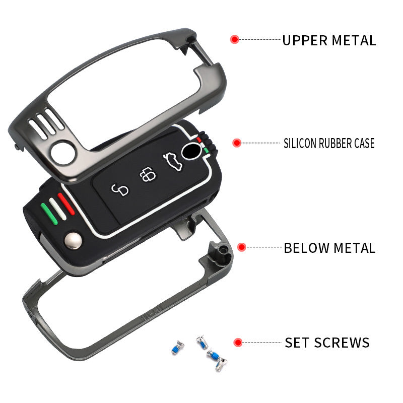 GPRGIT Zinc Alloy Car Key Cover Case for Ford Focus 2 MK2 Fiesta Mondeo Galaxy Falcon Territory Ecosport