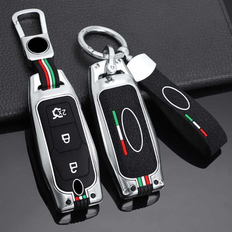 GPRGIT Zinc Alloy Car Key Cover Case for Ford Focus 3/4 ST, Mondeo MK5, Mustang, F-150, Explorer, Edge, Kuga MK3