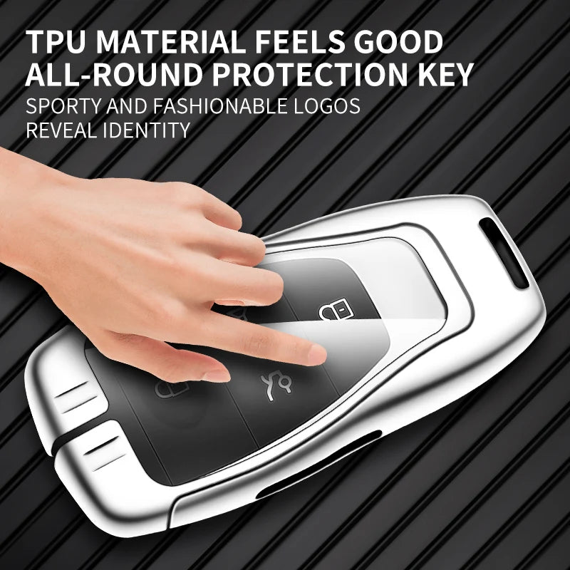 GPRGIT Zinc Alloy Leather Remote Car Key Case Cover Shell for BEIJING X7 EX3 U5 EU5 U7 BJ 40 BJ 80