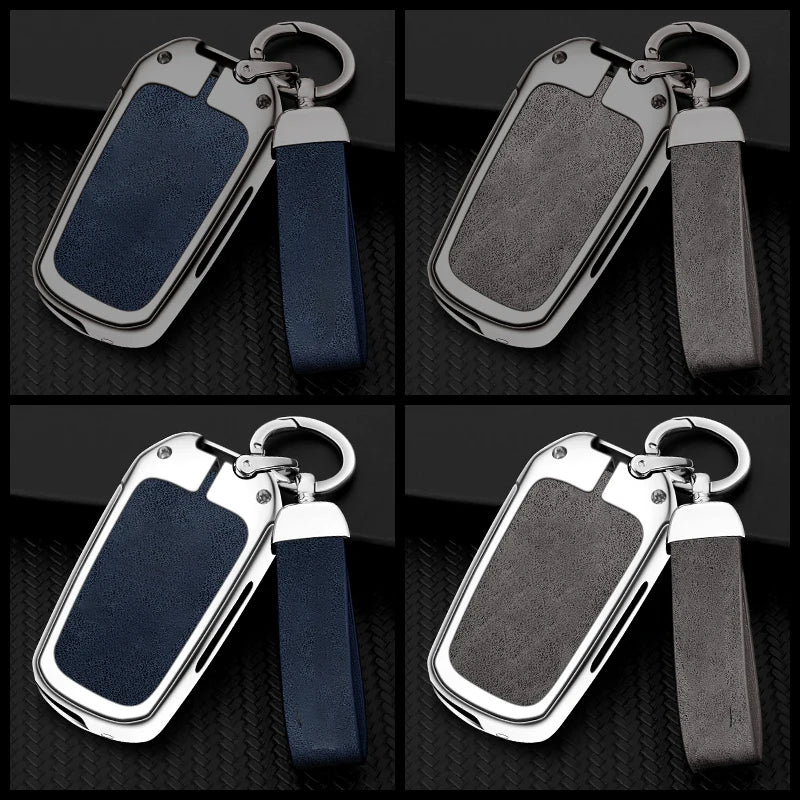 GPRGIT Folding Zinc Alloy Leather Key Case Holder Cover for MG GT 350 MG6 MG3 MG7 MG5 MG 5 6 7
