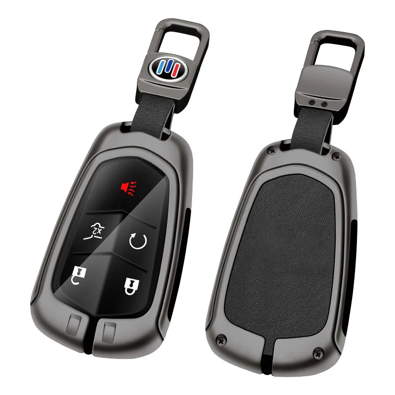 GPRGIT Zinc Alloy Leather Car Key Case Cover 5 Buttons for Cadillac CT6 XT4 XT5