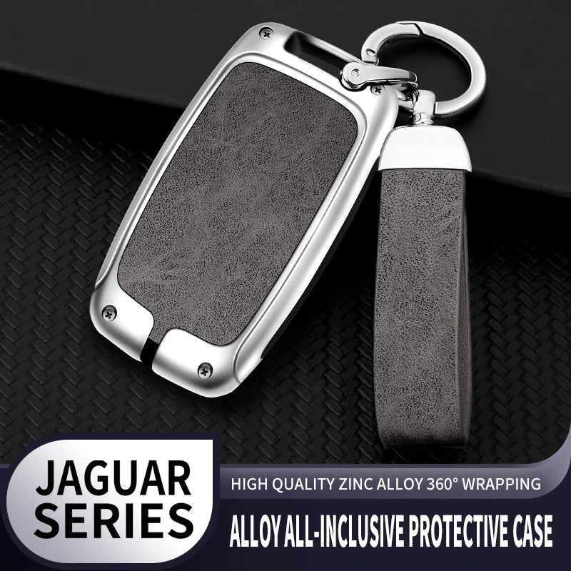 GPRGIT Remote Zinc Alloy Leather Car Logo Key Case Cover for Jaguar XF XJ XE XJL C-X16 X250 F-PACE LR4 X-TYPE Guitar E-PACE Accessories