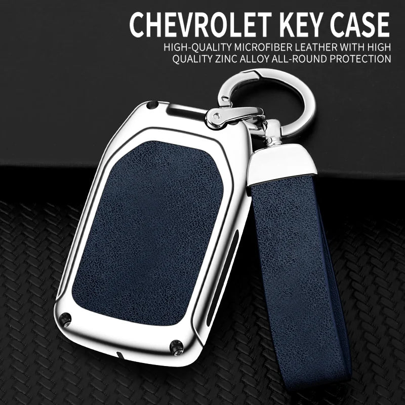 GPRGIT Metal Leather 3/4/5/6 Button Car Key Cover Case for Chevrolet/GMC Yukon/Suburban/Tahoe 2015-2016