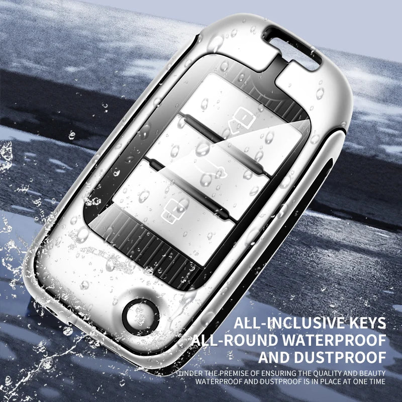 GPRGIT High Quality Zinc Alloy Leather Car Key Case Cover for Roewe RX5 I5 MAX RX3 2017 for MG MG6 ZS HS Flip Keychain Accessories
