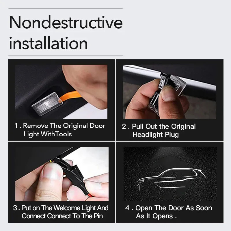 GPRGIT Welcome Car Door Light for BMW 1 2 4 3 Series Z4 X1 X3 X4 M3 M2 M4 F44 G20 G21 G28 Projector Lamp HD LED Glass