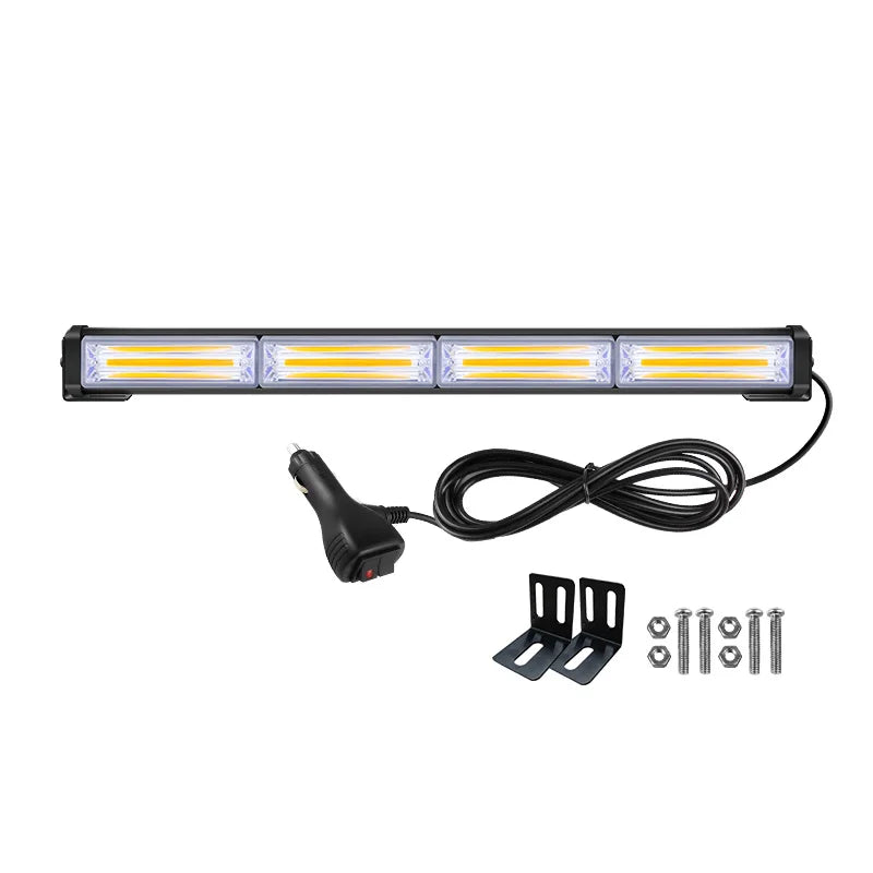 17 Inches Car COB LED Strobe Light Bar Waterproof Rooftop Traffic Emergency Flashing LED Warning Lights for Vehicles Trucks