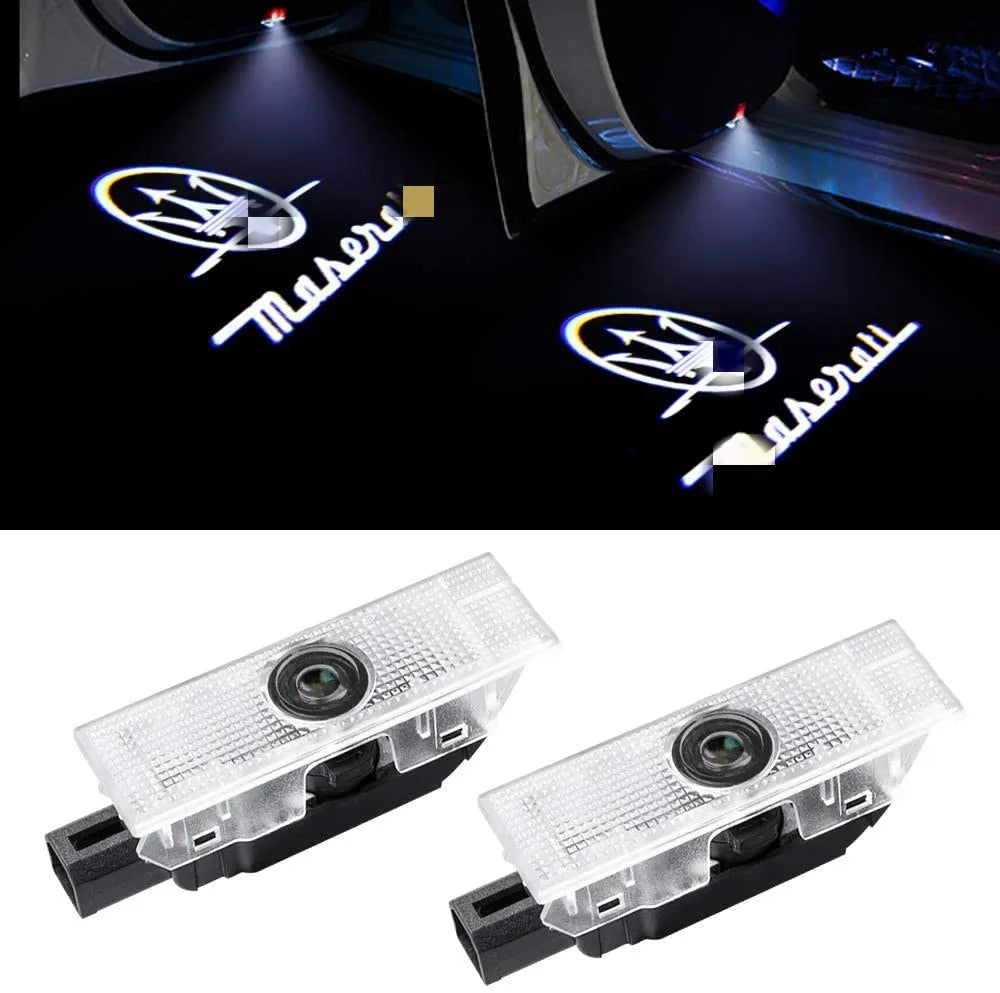 GPRGIT Maserati Quattroporte 2006-2019 Car Door LED Projector Logo Ghost Shadow Light Glass Slide 12V