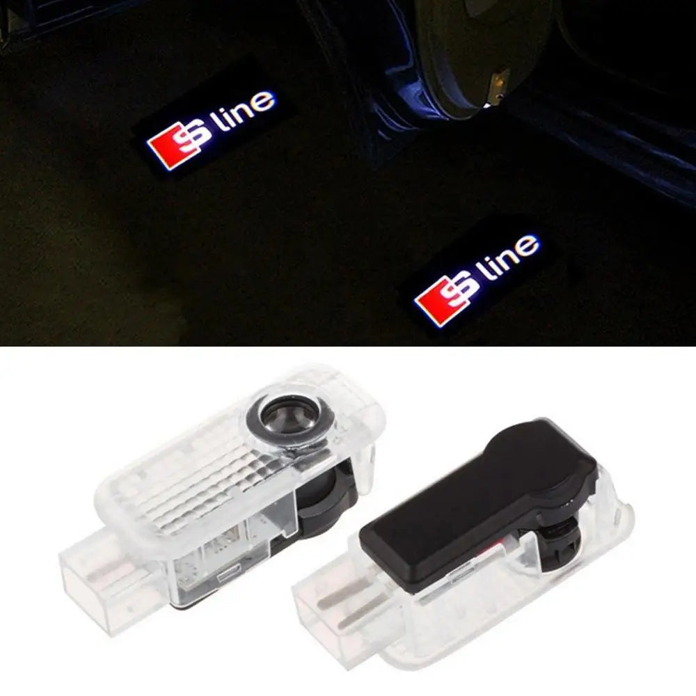 GPRGIT Car Door LED Logo Projector Light for Audi Ghost Shadow Welcome Lights Symbol Emblem Courtesy Step Lights