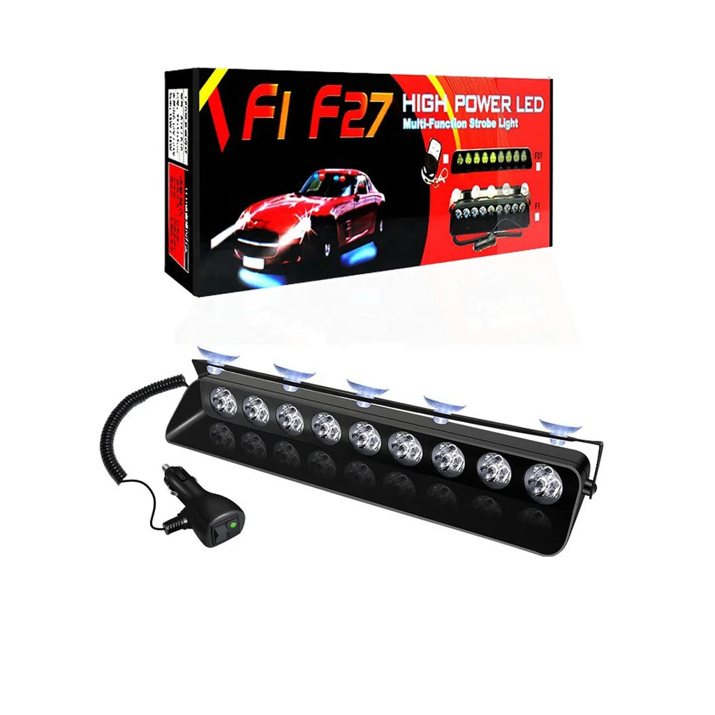 GPRGIT 21SMD Red/Blue LED Strobe Warning Light with Suction Cup - Dashboard Windshield Interior Flash Light