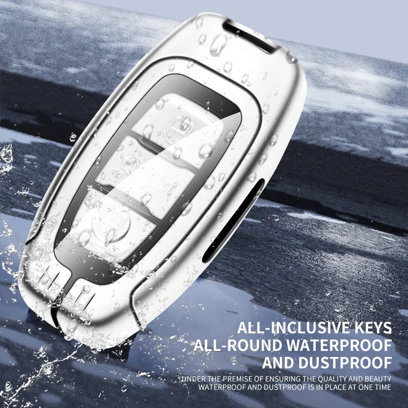 GPRGIT New Zinc Alloy Leather Car Remote Key Fob Cover Case Holder for Hongqi H5 H9 E-HS9 H7 E-QM5 E-HS3 HS5 HS7 Keychain Accessories
