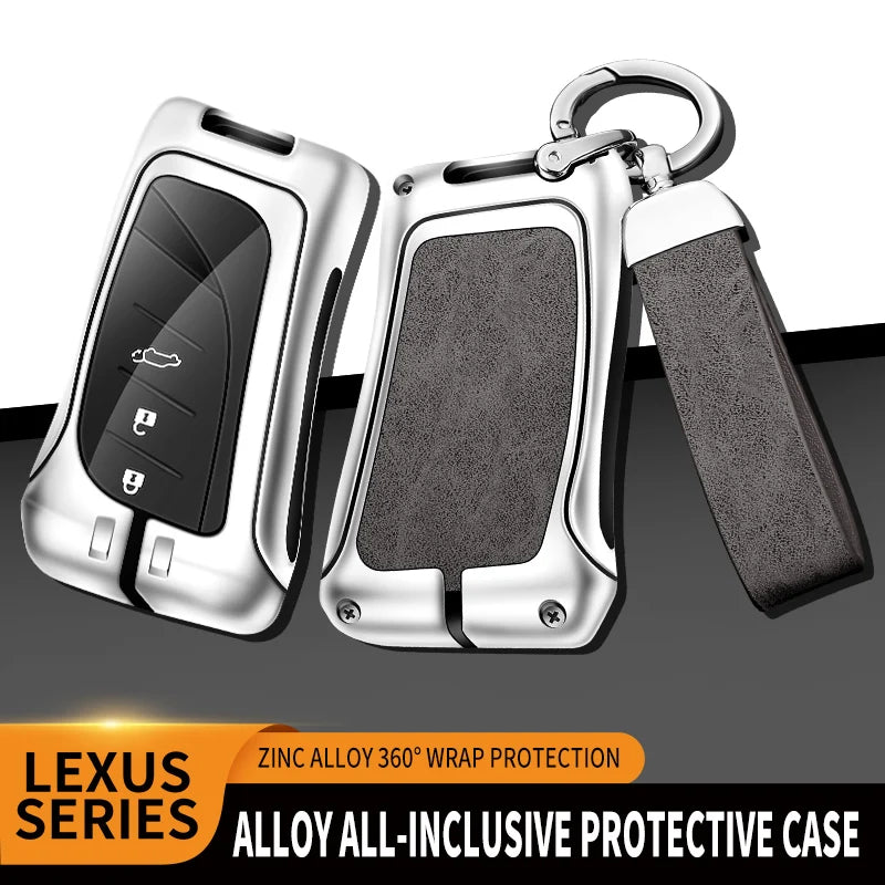 GPRGIT Zinc Alloy Leather Custom Car Logo Car Key Case Cover for Lexus NX ES UX US RC LX GX IS RX 200 250h 350h LS 450h 260h 300h UX200
