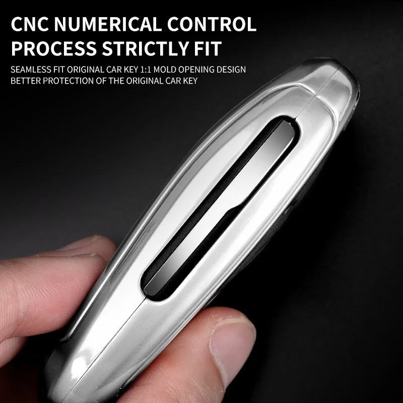 GPRGIT Metal Leather Car Key Case Cover for Changan CS35Plus CS55Plus CS75Plus 2019-2020 Keyless Protector Shell