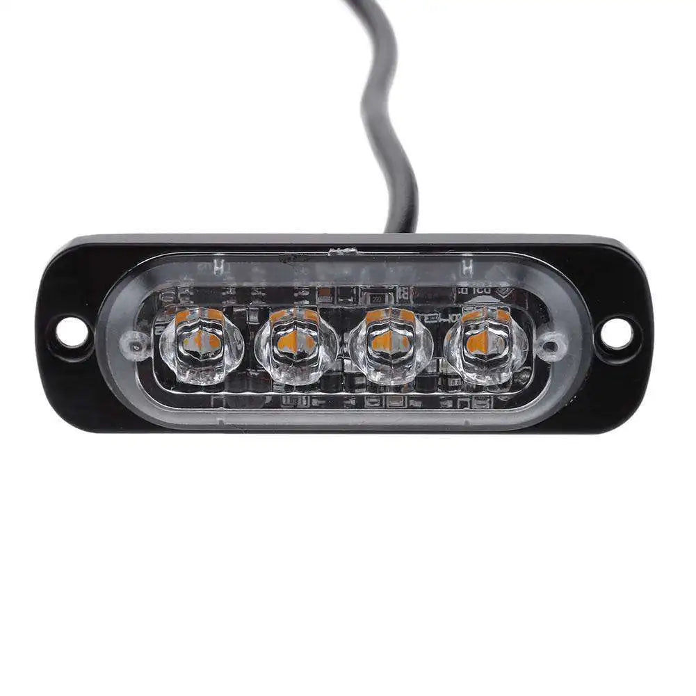 GPRGIT 2020042002 12v Emergency Vehicles Car 4 LED Flash Light Amber Red Blue Truck Strobe LED Flashing Warning Light