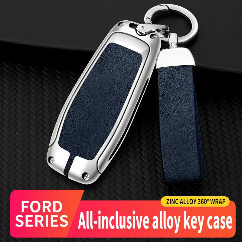 GPRGIT Leather Key Case Fob for Ford Focus 3 4 ST Mondeo 5 MK5 Kuga Mustang F-150 Explorer Edge Fiesta