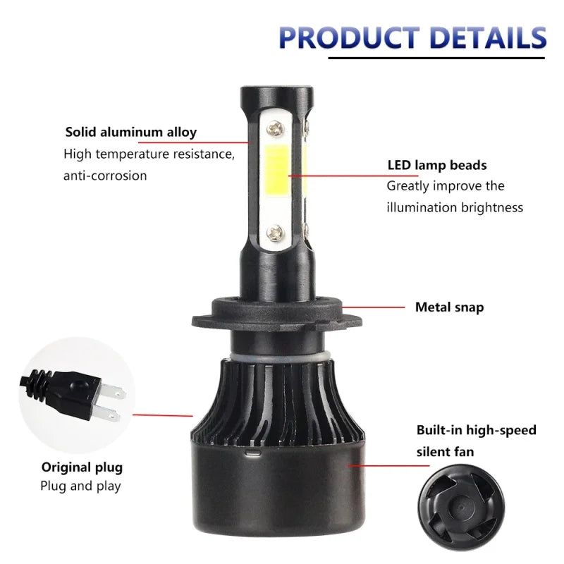 Car Headlights H7 H4 9005 HB3 9006 HB4 H11 Cob LED Lights for Auto Headlamps of Fog Bulbs 6500K X7