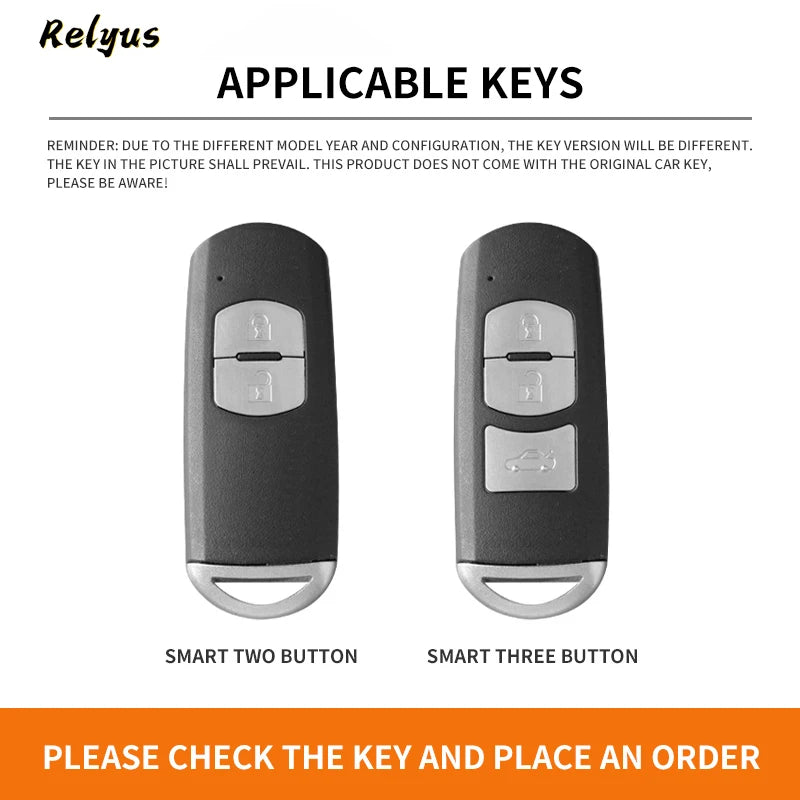 GPRGIT Zinc Alloy Leather Car Key Case for Mazda CX-5 2013 2014 2015 2017 2019