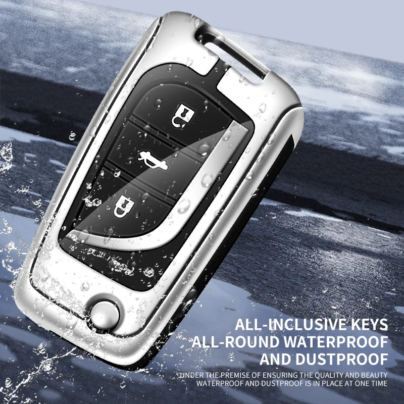 GPRGIT Leather Car Key Case Cover for Toyota Aygo Yaris RAV4 Camry Corolla Citroen C1 Peugeot 108