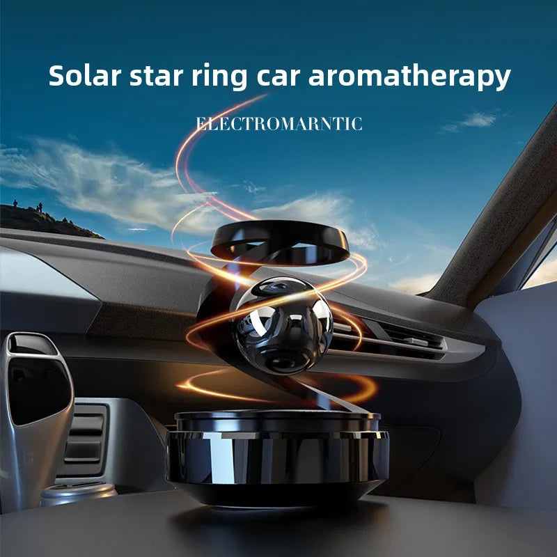 GPRGIT Solar-Powered Star Ring Car Aromatherapy Dashboard Ornament Plastic