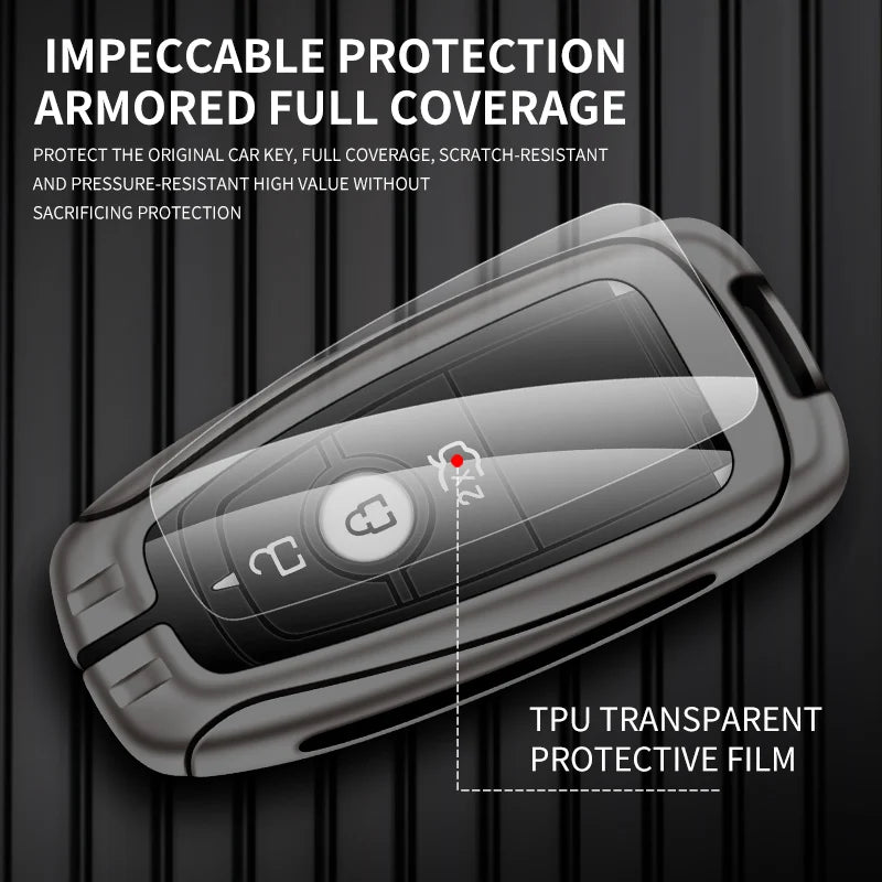 GPRGIT Zinc Alloy Car Remote Key Case for Ford Raptor F150 Remote Control Protector for Ford F-150 RAPTOR Car Key Cover Car Accessories