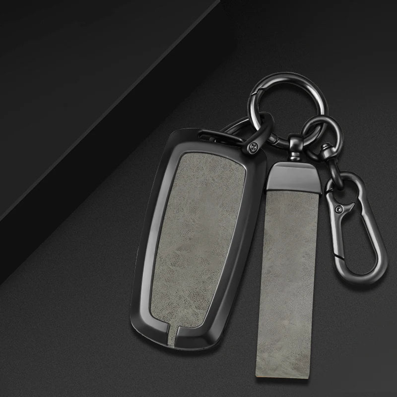 GPRGIT Leather Car Key Case Cover for Lincoln Ford F150 F250 F350 Fusion Mustang Explorer Mondeo Fiesta Ranger Eco Sport