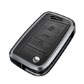 GPRGIT Aluminum Alloy+Leather Car Key Case Cover for VW Golf 7 MK7 Tiguan MK2 Seat Ateca Leon Skoda Octavia A7
