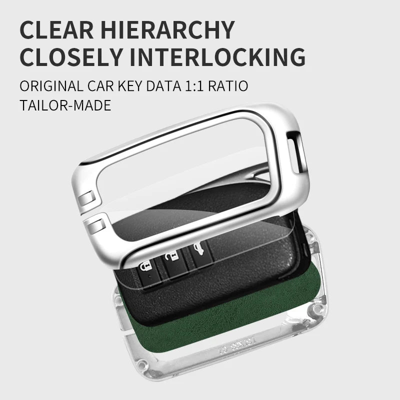 GPRGIT Zinc Alloy Leather Car Logo Key Case Cover for Lexus LX IS GS RX300 RX450 2016-2019 NX 2020 Key Protector Fob Auto Accessories