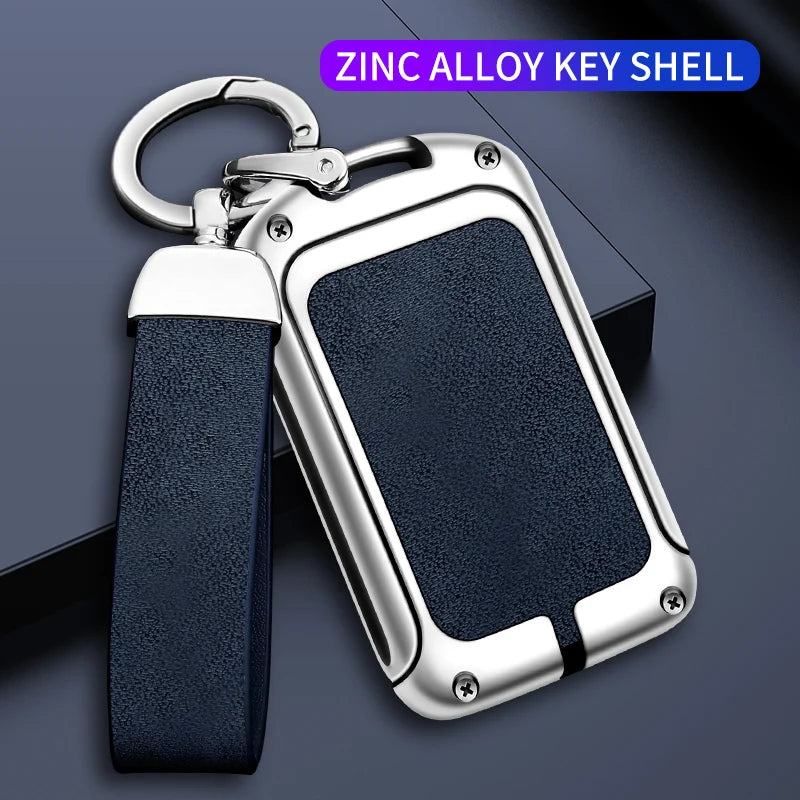 GPRGIT Zinc Alloy Leather Car Key Case Cover for Volvo XC40 XC60 XC90 S90 V90 T5 T6 T8 Polestar Custom Car Logo Keychain Accessories