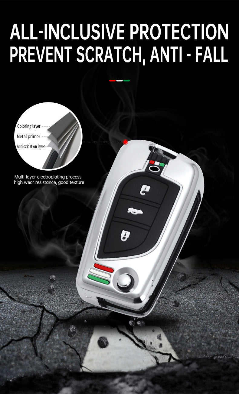 GPRGIT Zinc Alloy 2 3 4 Buttons Car Key Flip Case for Toyota Auris Corolla Avensis Verso Yaris Aygo Scion TC IM 2015 2016 Camry RAV4