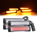 4pcs COB LED Warning Strobe Lights Bar Car Grille Light Day Running LED Flasher Emergency Flashing Lights Kit for Truck