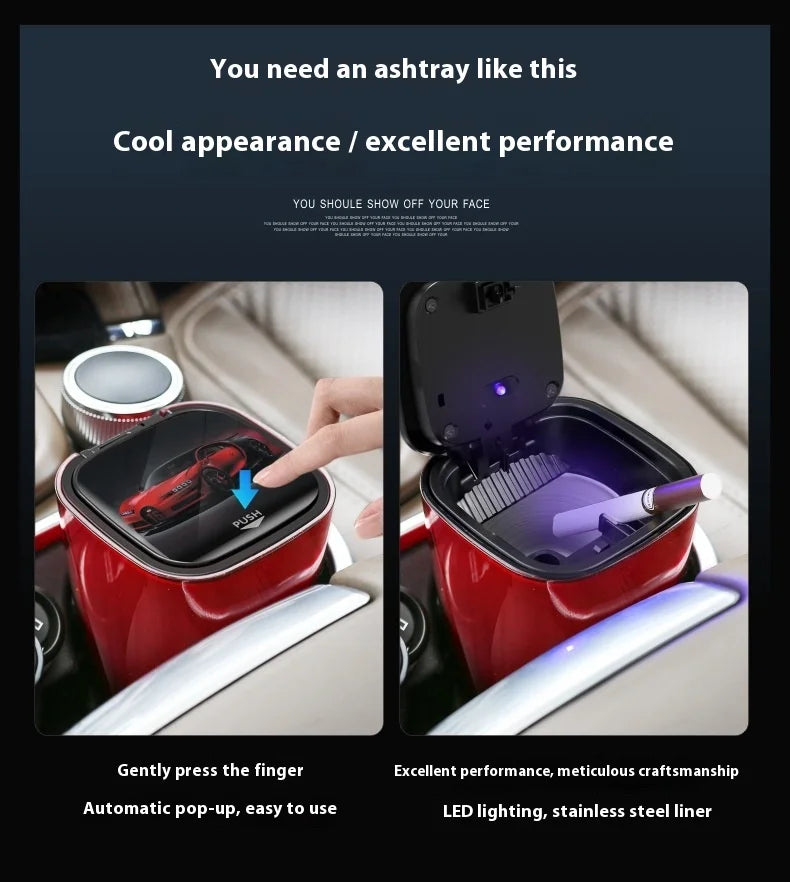 Multifunctional Universal Plastic Car Ashtray Cover with Storage Function Portable